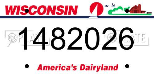 1482026 Wisconsin License Plate
