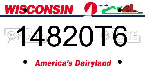 14820T6 Wisconsin License Plate