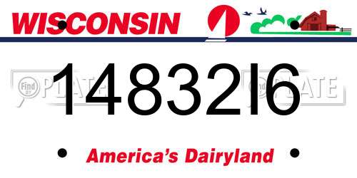 14832I6 Wisconsin License Plate