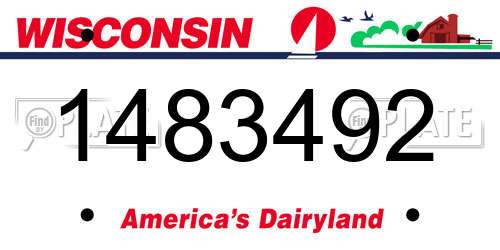 1483492 Wisconsin License Plate