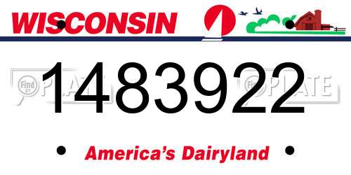 1483922 Wisconsin License Plate