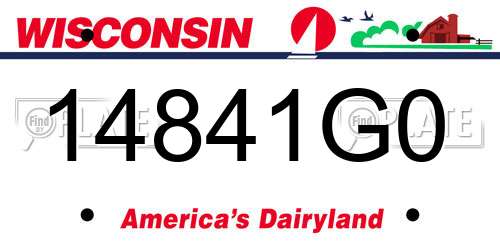 14841G0 Wisconsin License Plate