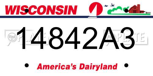 14842A3 Wisconsin License Plate