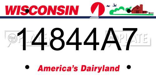 14844A7 Wisconsin License Plate