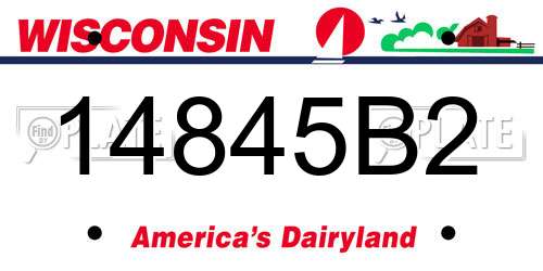 14845B2 Wisconsin License Plate