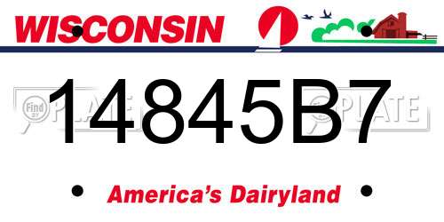 14845B7 Wisconsin License Plate