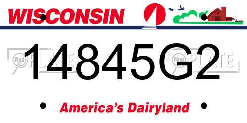 14845G2 Wisconsin License Plate