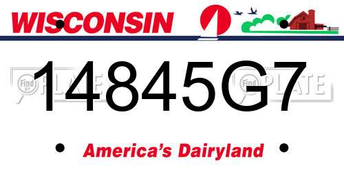 14845G7 Wisconsin License Plate