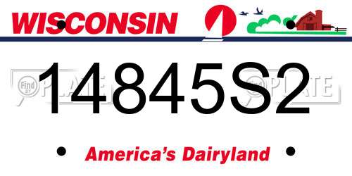 14845S2 Wisconsin License Plate