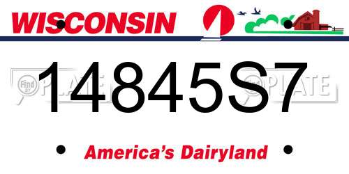 14845S7 Wisconsin License Plate