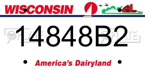 14848B2 Wisconsin License Plate