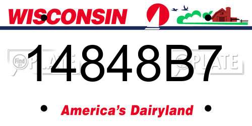 14848B7 Wisconsin License Plate
