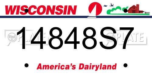 14848S7 Wisconsin License Plate