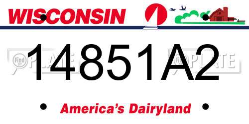 14851A2 Wisconsin License Plate