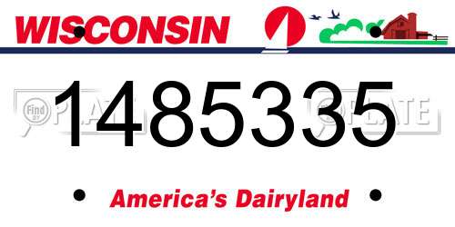 1485335 Wisconsin License Plate