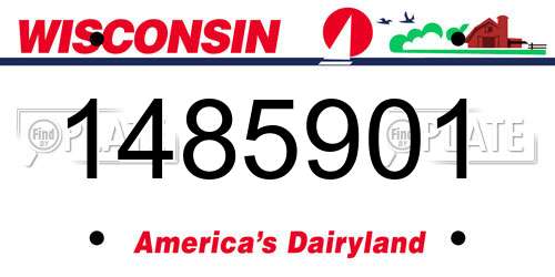 1485901 Wisconsin License Plate