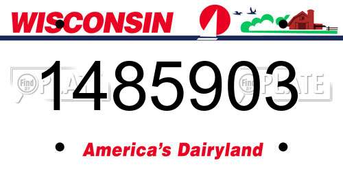 1485903 Wisconsin License Plate