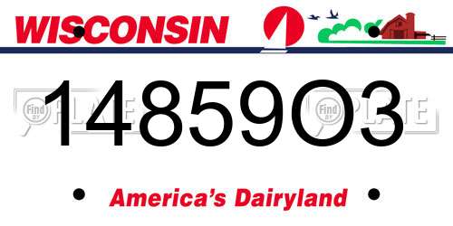 14859O3 Wisconsin License Plate