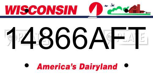14866AFT Wisconsin License Plate