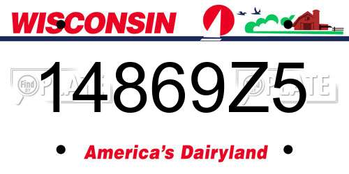 14869Z5 Wisconsin License Plate