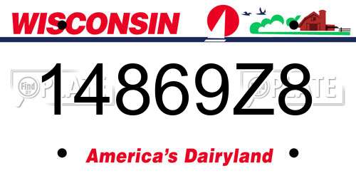 14869Z8 Wisconsin License Plate