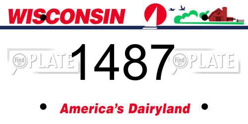 1487 Wisconsin License Plate