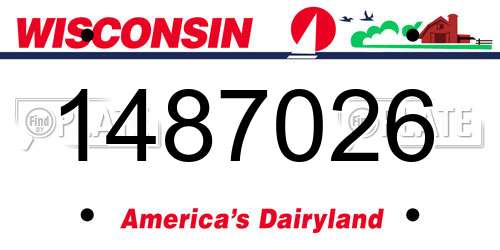 1487026 Wisconsin License Plate