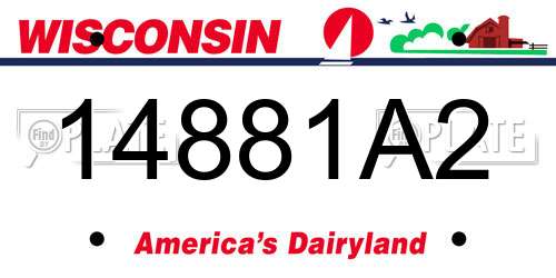 14881A2 Wisconsin License Plate