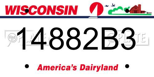 14882B3 Wisconsin License Plate