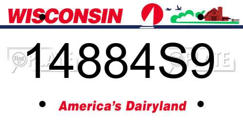 14884S9 Wisconsin License Plate