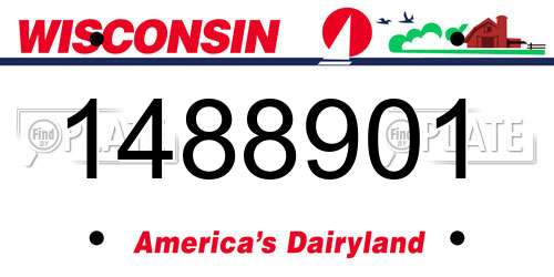 1488901 Wisconsin License Plate