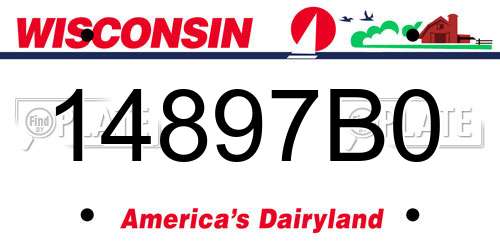 14897B0 Wisconsin License Plate