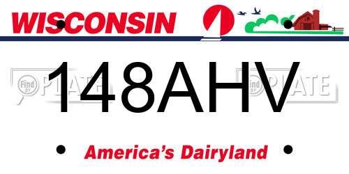 148AHV Wisconsin License Plate