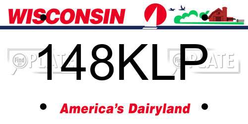 148KLP Wisconsin License Plate
