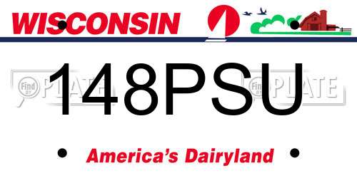 148PSU Wisconsin License Plate