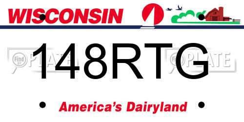 148RTG Wisconsin License Plate