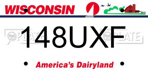 148UXF Wisconsin License Plate