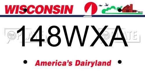 148WXA Wisconsin License Plate