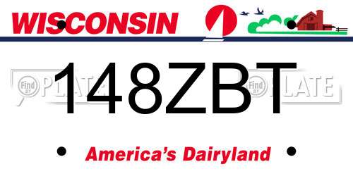 148ZBT Wisconsin License Plate