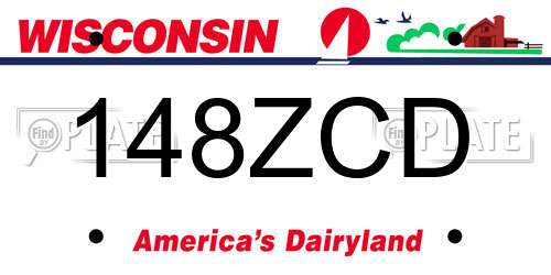 148ZCD Wisconsin License Plate