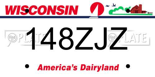 148ZJZ Wisconsin License Plate