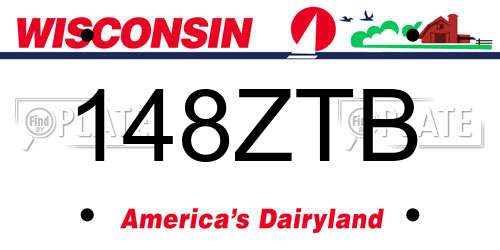 148ZTB Wisconsin License Plate