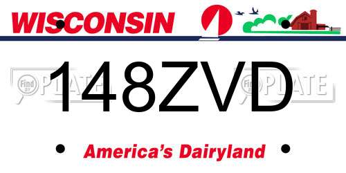 148ZVD Wisconsin License Plate