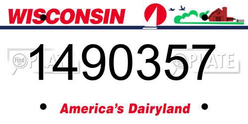1490357 Wisconsin License Plate