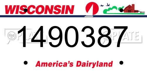 1490387 Wisconsin License Plate