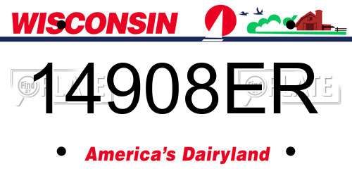 14908ER Wisconsin License Plate