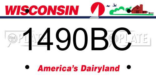 1490BC Wisconsin License Plate