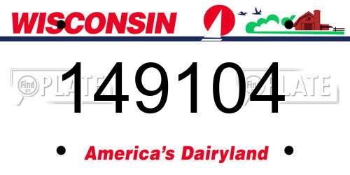 149104 Wisconsin License Plate