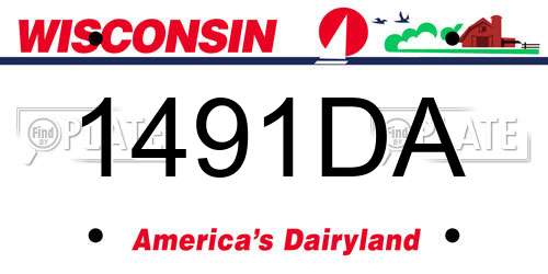 1491DA Wisconsin License Plate