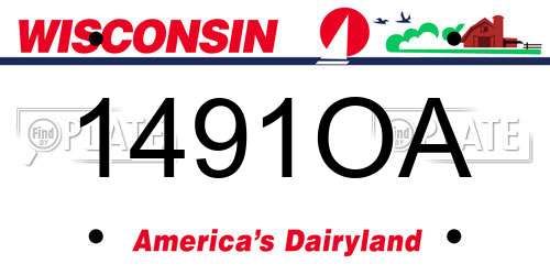 1491OA Wisconsin License Plate